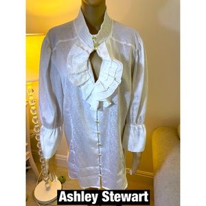 Ashley Stewart. Button Down Silky Blouse Sz 14W New condition